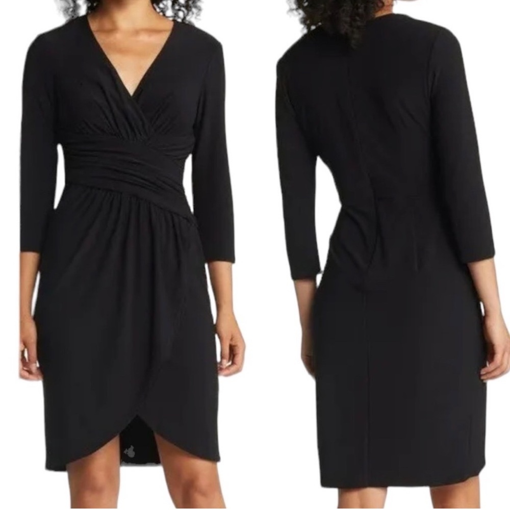 Eliza J Tulip Hem Jersey Knit Dress Black‎ 18